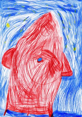 uzay roketi. çocuğun çizim