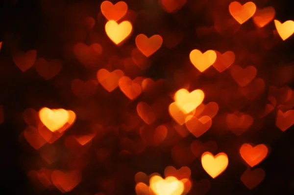 Orange heart bokeh — Stock Photo, Image