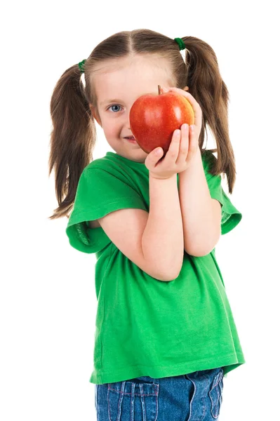 Chica con manzana —  Fotos de Stock