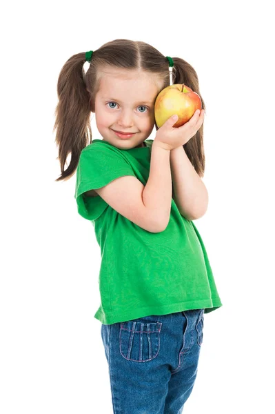 Girl with apple — Stock Photo, Image