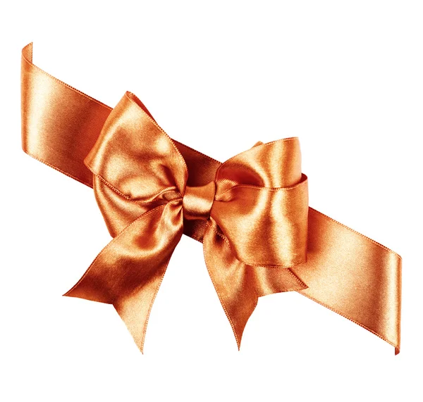Sienna bow made from silk ribbon — Stock Photo, Image