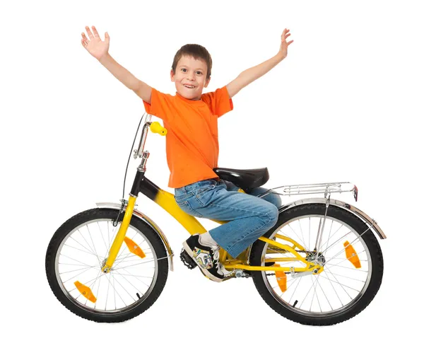 Boy on bicycle — Stock Photo, Image