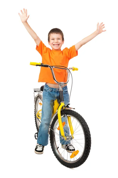 Pojke på cykel — Stockfoto