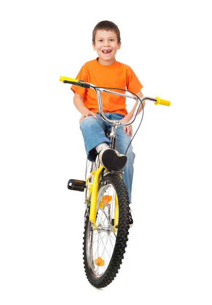 Boy on bicycle — Stock Photo, Image