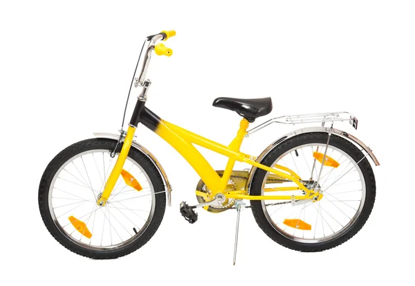 黄色の自転車を白で隔離されます。 — ストック写真