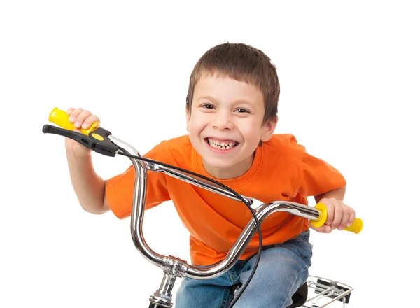 Ragazzo in bicicletta Foto Stock