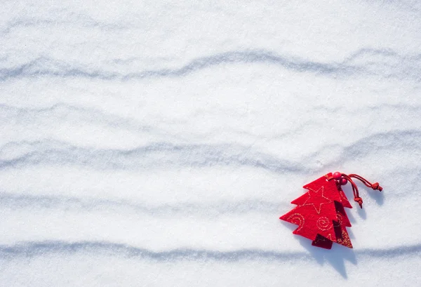 Cornice di Natale con giocattoli albero a neve — Foto Stock
