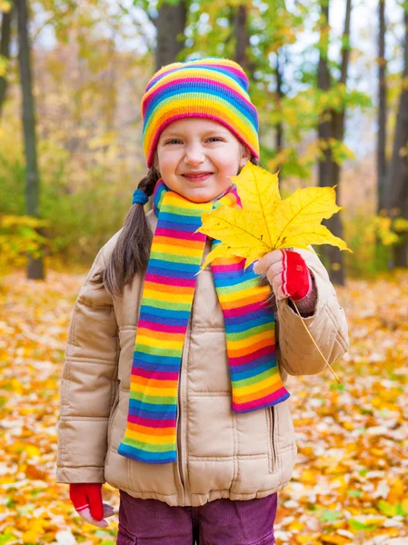 Girl in autumn park — Stock Photo, Image