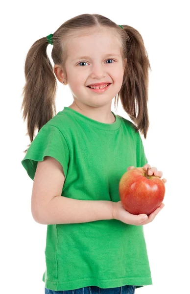 Mädchen mit Apfel — Stockfoto