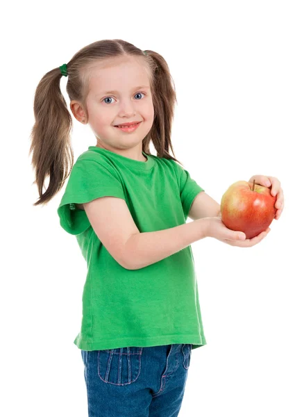 Chica con manzana —  Fotos de Stock