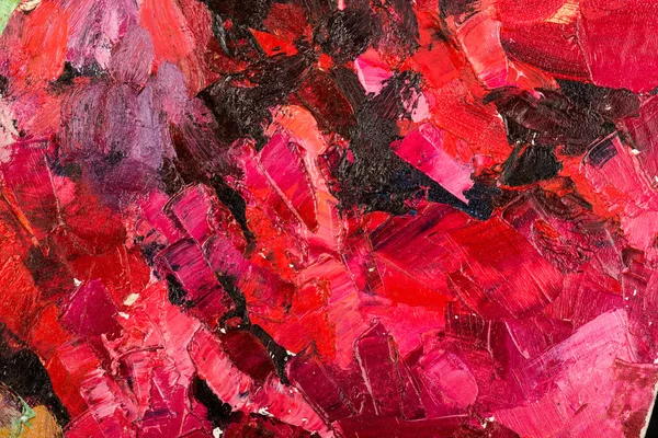 Peinture à l'huile rouge foncé abstraite sur toile . — Photo