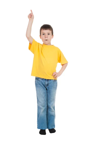 Boy in yellow shirt — Stock Photo, Image