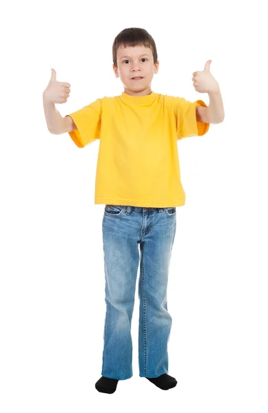 Boy in yellow shirt — Stock Photo, Image