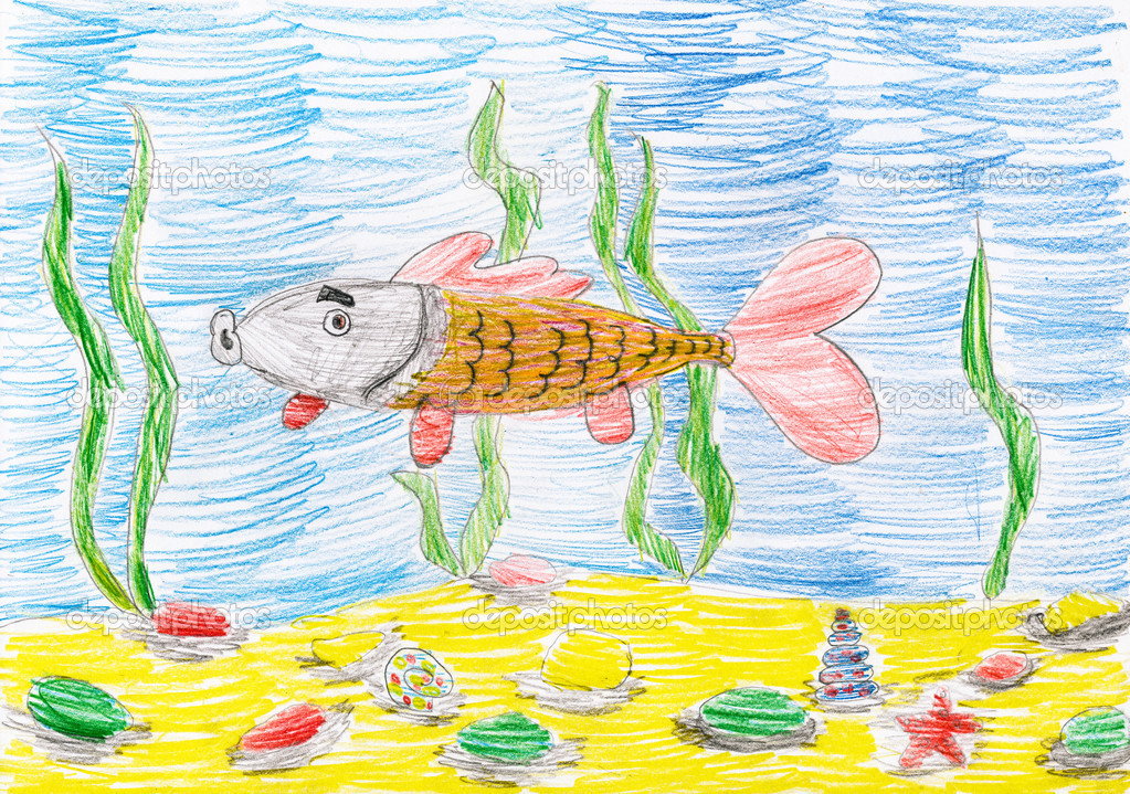 Depositphotos Stock Photo Fish Under Water Child Sketch Pencil Drawings Depositphotos Stock Photo Fish Under Water Child Sketch Pencil Drawings