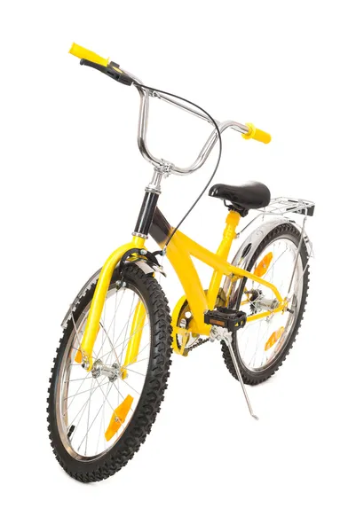 Yellow bicycle isolated on white — Stock Photo, Image