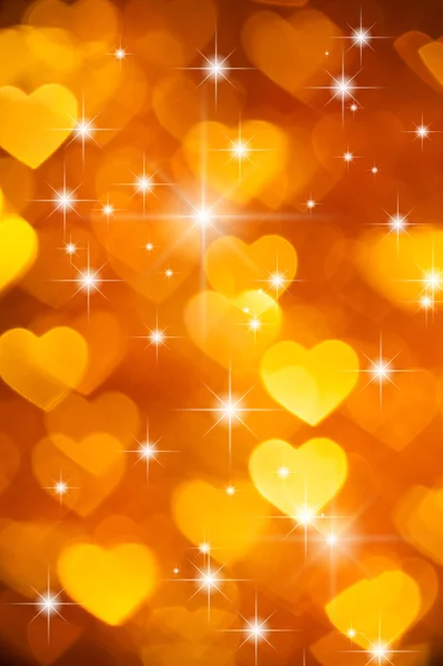Gelbe Herzen formen Hintergrund — Stockfoto