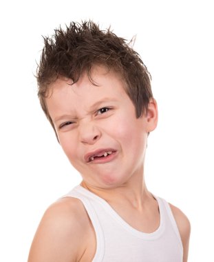 ıslak saç çocuk beyaz bir duygu ile