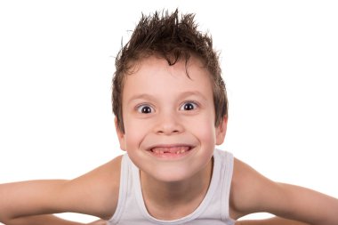 ıslak saç çocuk beyaz bir duygu ile