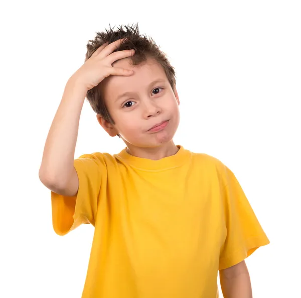 Happy boy portrait on white Stock Image