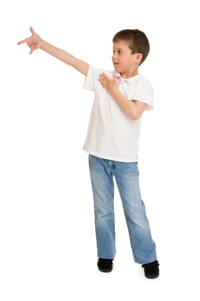 Retrato de niño en estudio aislado — Foto de Stock