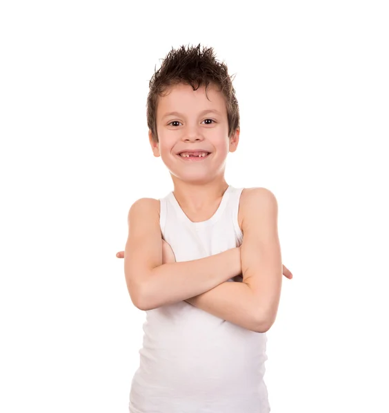 Retrato de niño en camisa blanca —  Fotos de Stock