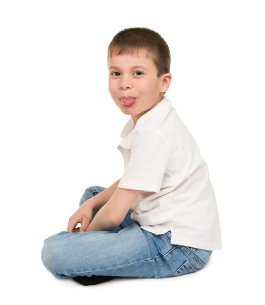 Happy boy show tongue — Stock Photo, Image