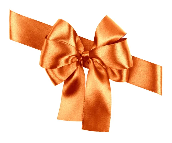 Red bow made from silk ribbon — Stock Photo, Image