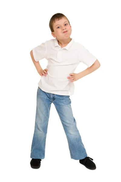 Chico posando en blanco — Foto de Stock