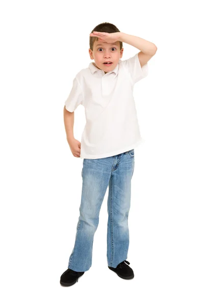 Chico posando en blanco — Foto de Stock