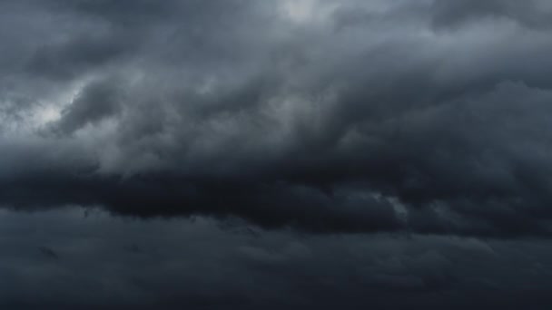 Beautiful Dark Dramatic Sky Stormy Clouds Time Lapse Rain Snow — Stock Video