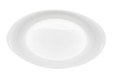 beyaz arka planda bir beyaz tabak ya da tabak büyük ve detaylı, izole edilmiş nesnenin gerçek fotoğrafı