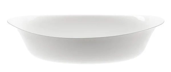 One White Plate Dish Large Detailed White Background Real Photo — Stock Photo, Image