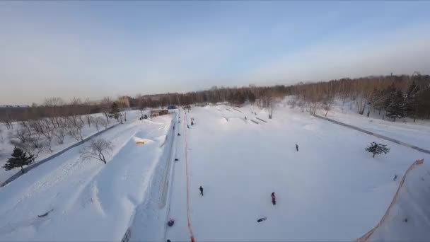 Snowboard Sibirien Ryssland — Stockvideo