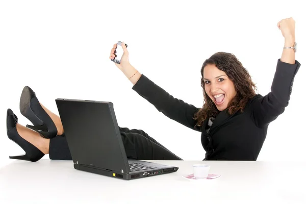 Ganadora mujer de negocios — Foto de Stock