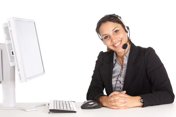Woman support agent — Stock Photo, Image
