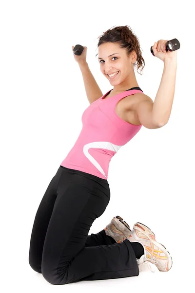 Gym and dumbbells — Stock Photo, Image