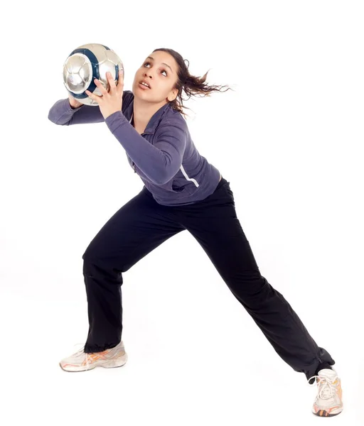 Woman goalkeeper — Stock Photo, Image