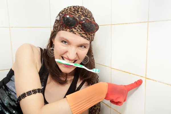 Hippie casalinga pulitore — Foto Stock