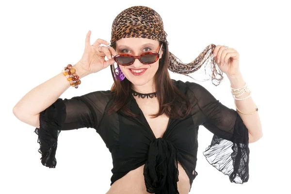 Hippie vrouw portret — Stockfoto