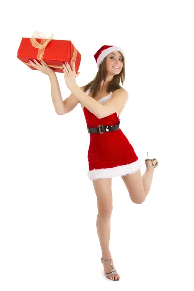 Christmas dancing woman — Stock Photo, Image