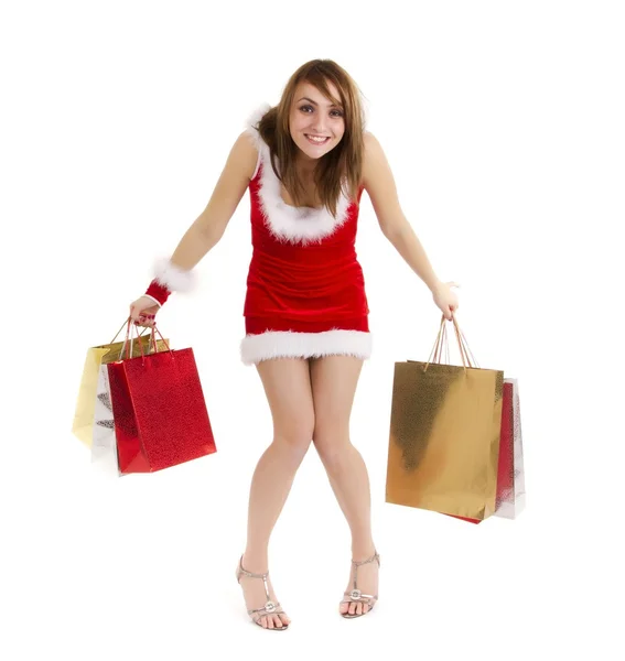 Funny shopper woman — Stock Photo, Image