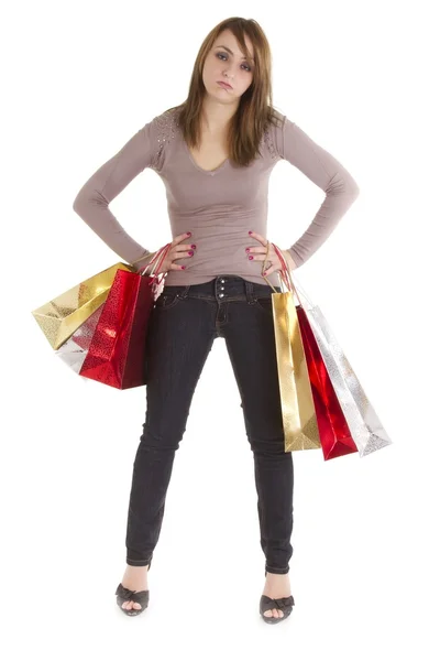 Entediado shopper mulher — Fotografia de Stock