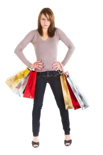 Wütende Shopping-Frau — Stockfoto