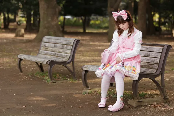 Triste menina japonesa — Fotografia de Stock