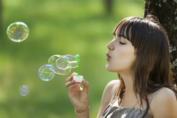 Bubble meisje — Stockfoto