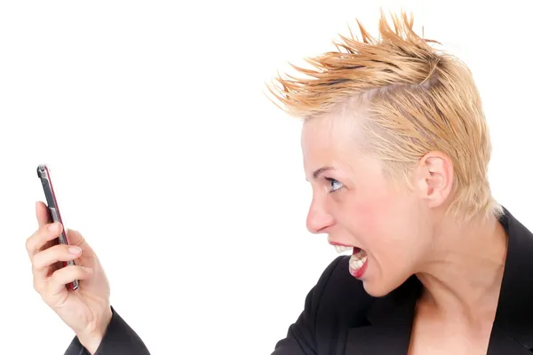 Business woman yelling — Stock Photo, Image