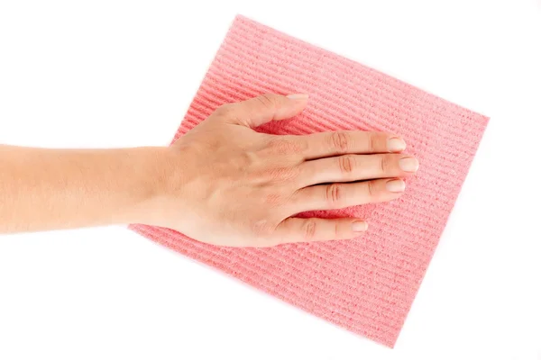 Woman hand on wipe — Stock Photo, Image