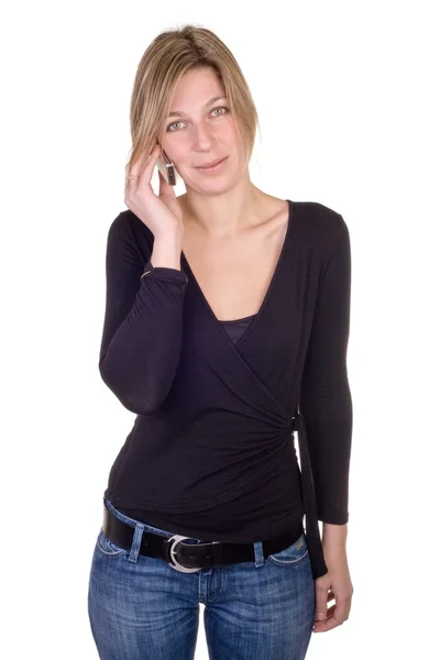 Donna che utilizza il cellulare — Foto Stock