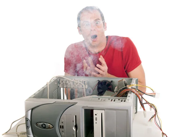 Computer branden — Stockfoto