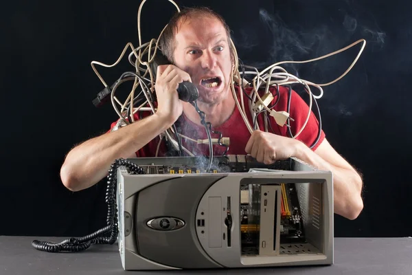 Man computer problem — Stock Photo, Image